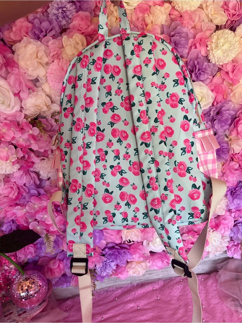 Kids Floral & Gingham Pink Backpack